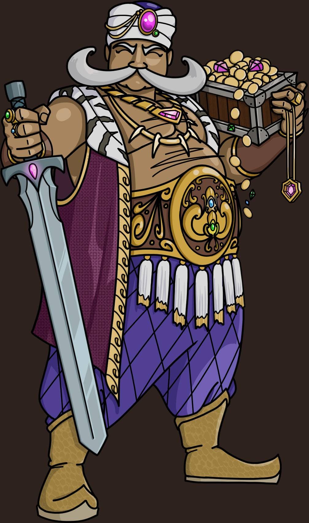 Merchant holding treasure